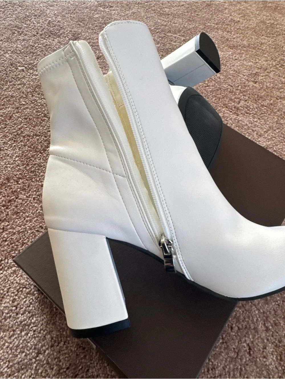 NWT - MIA brand White Block Heel Ankle Boots - Women's Fashion Boot